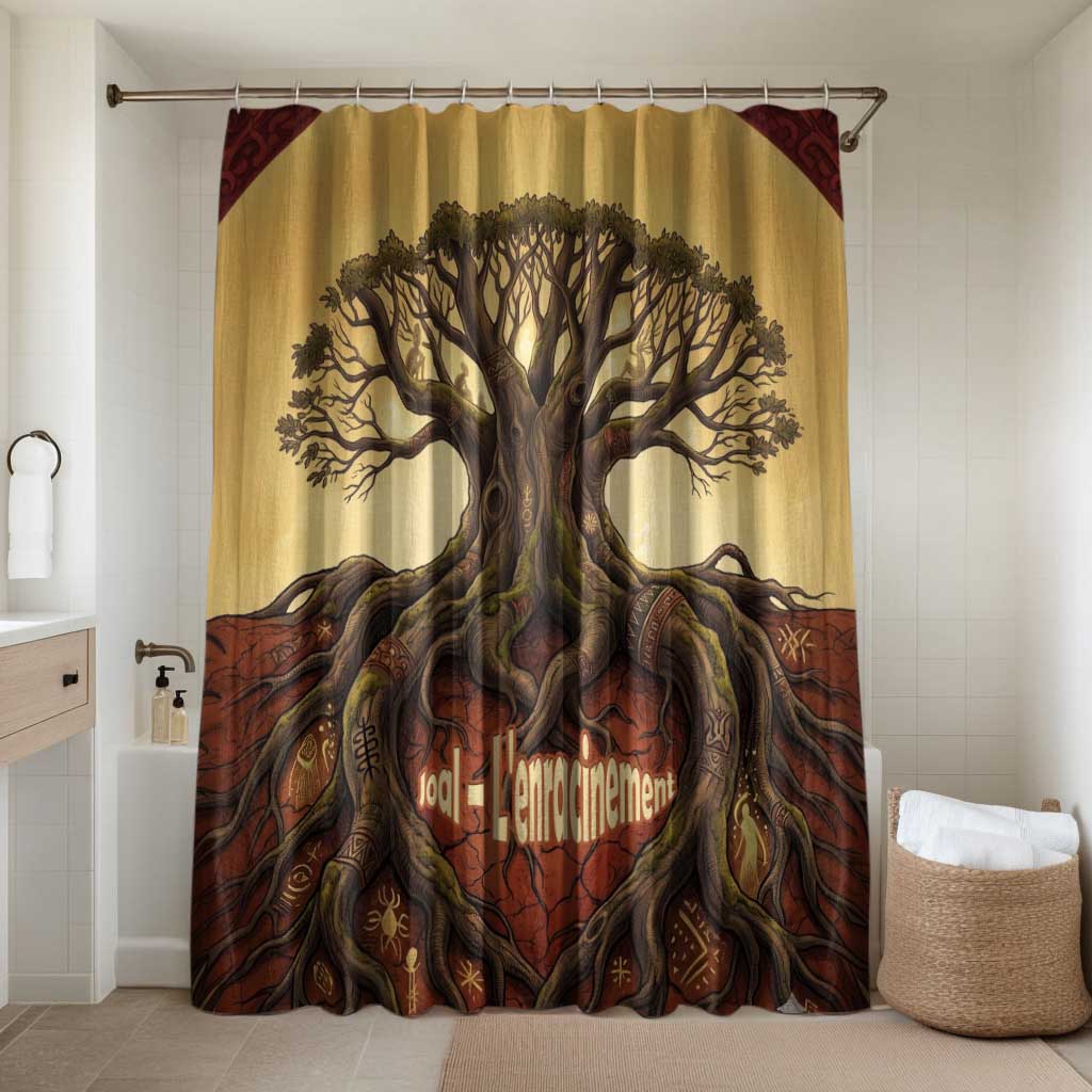 Léopold Sédar Senghor Bathroom Set Sacred Baobab Tree Design African Roots and Symbols Theme Negritude Movement - Wonder Print Shop