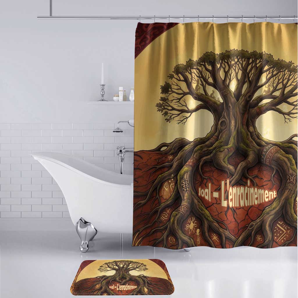 Léopold Sédar Senghor Bathroom Set Sacred Baobab Tree Design African Roots and Symbols Theme Negritude Movement - Wonder Print Shop