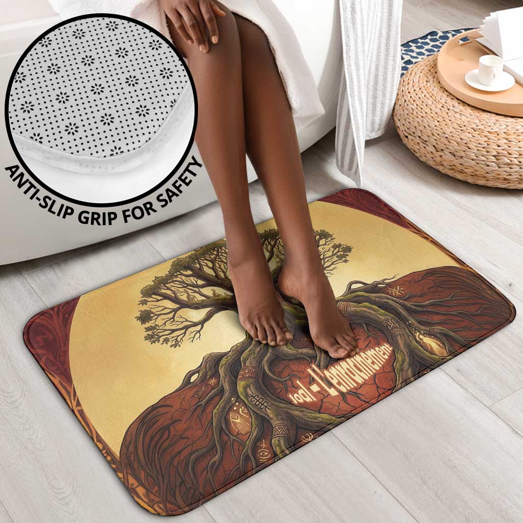 Léopold Sédar Senghor Bathroom Set Sacred Baobab Tree Design African Roots and Symbols Theme Negritude Movement - Wonder Print Shop