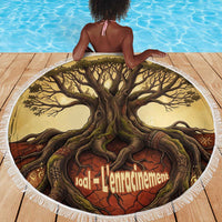 Léopold Sédar Senghor Beach Blanket Sacred Baobab Tree Design African Roots and Symbols Theme Negritude Movement - Wonder Print Shop