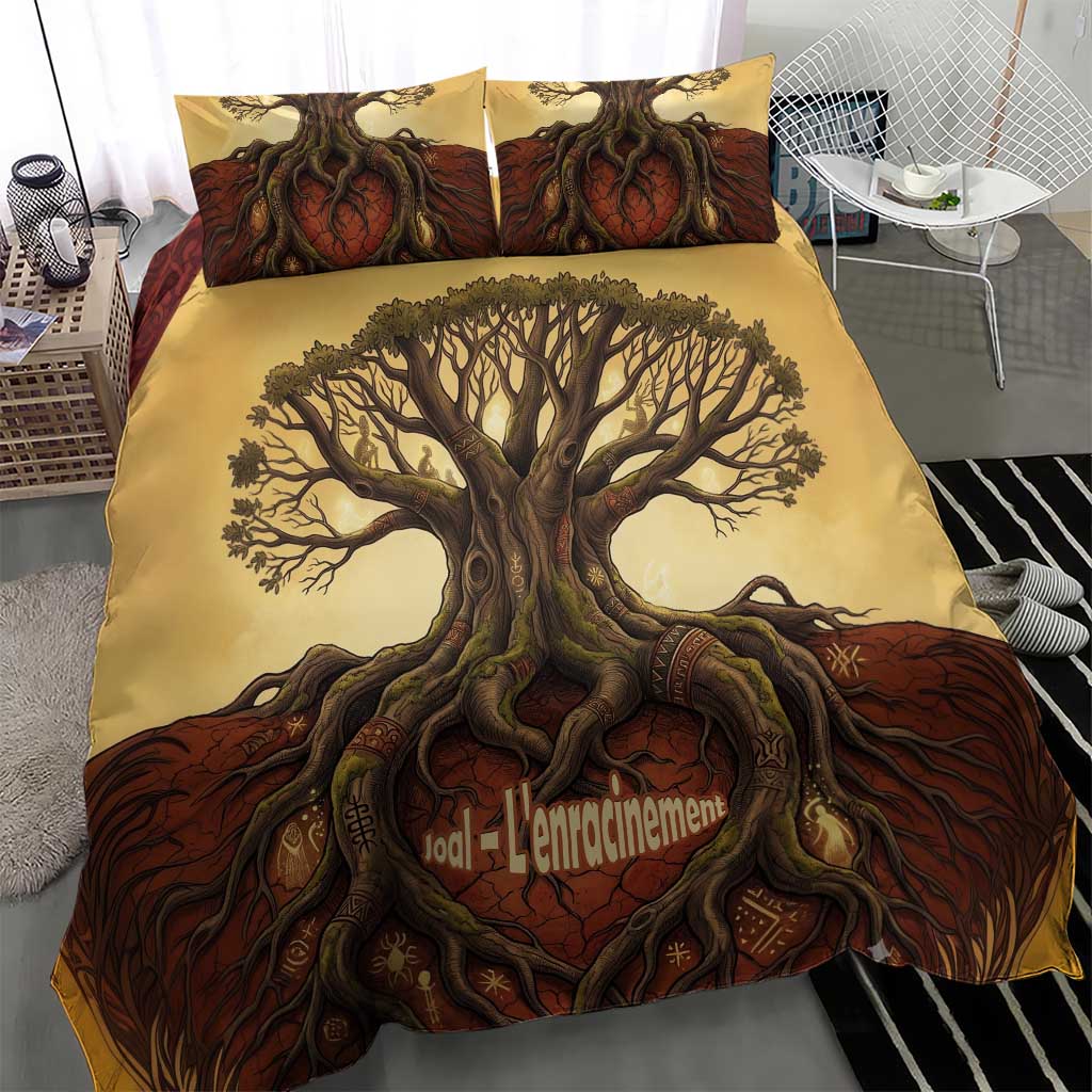 Léopold Sédar Senghor Bedding Set Sacred Baobab Tree Design African Roots and Symbols Theme Negritude Movement - Wonder Print Shop