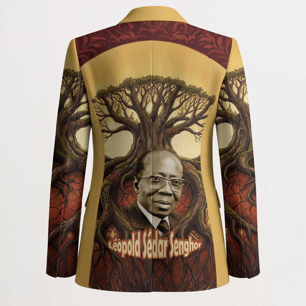 Léopold Sédar Senghor Blazer Sacred Baobab Tree Design African Roots and Symbols Theme Negritude Movement - Wonder Print Shop