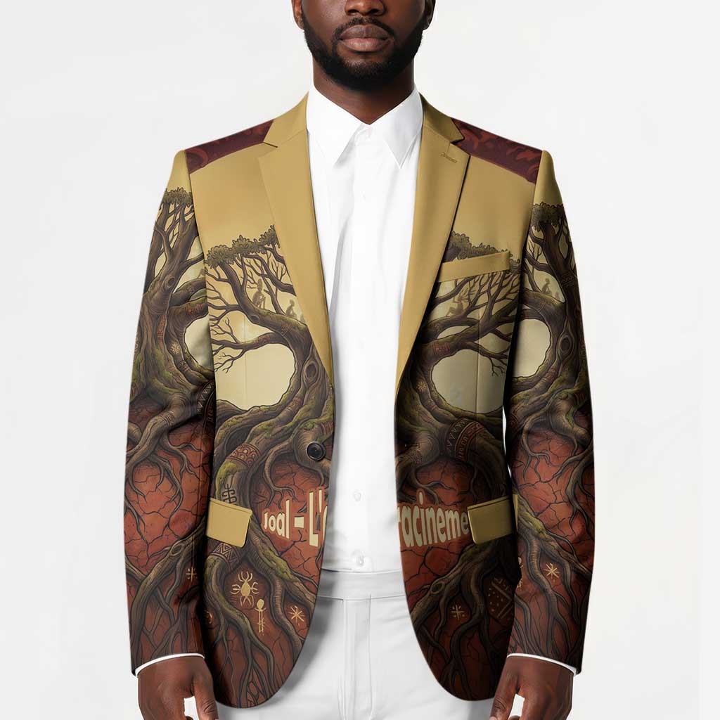 Léopold Sédar Senghor Blazer Sacred Baobab Tree Design African Roots and Symbols Theme Negritude Movement - Wonder Print Shop