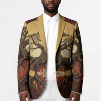 Léopold Sédar Senghor Blazer Sacred Baobab Tree Design African Roots and Symbols Theme Negritude Movement - Wonder Print Shop