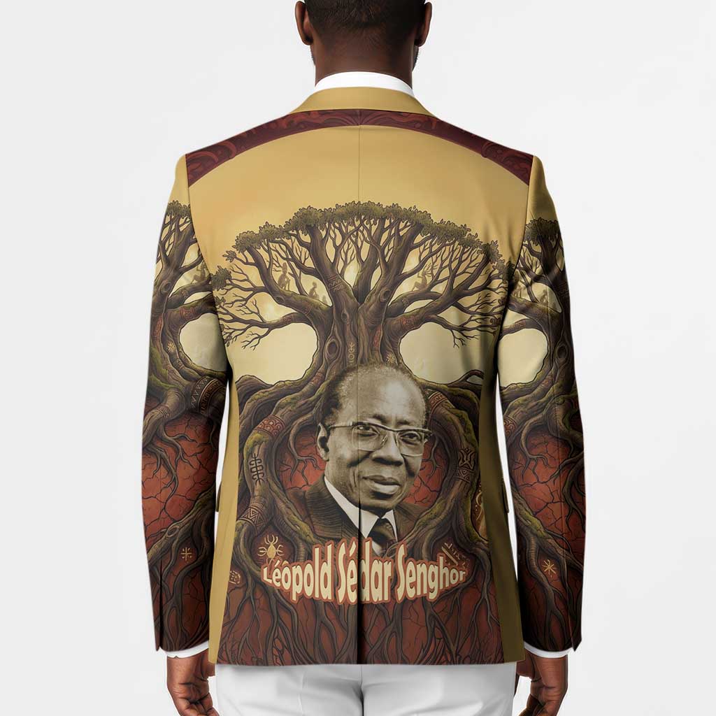 Léopold Sédar Senghor Blazer Sacred Baobab Tree Design African Roots and Symbols Theme Negritude Movement - Wonder Print Shop