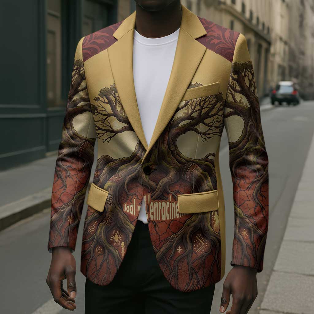 Léopold Sédar Senghor Blazer Sacred Baobab Tree Design African Roots and Symbols Theme Negritude Movement - Wonder Print Shop