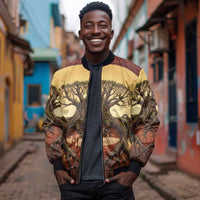 Léopold Sédar Senghor Bomber Jacket Sacred Baobab Tree Design African Roots and Symbols Theme Negritude Movement - Wonder Print Shop