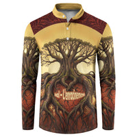 Léopold Sédar Senghor Button Sweatshirt Sacred Baobab Tree Design African Roots and Symbols Theme Negritude Movement