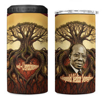 Léopold Sédar Senghor 4 in 1 Can Cooler Tumbler Sacred Baobab Tree Design African Roots and Symbols Theme Negritude Movement - Wonder Print Shop