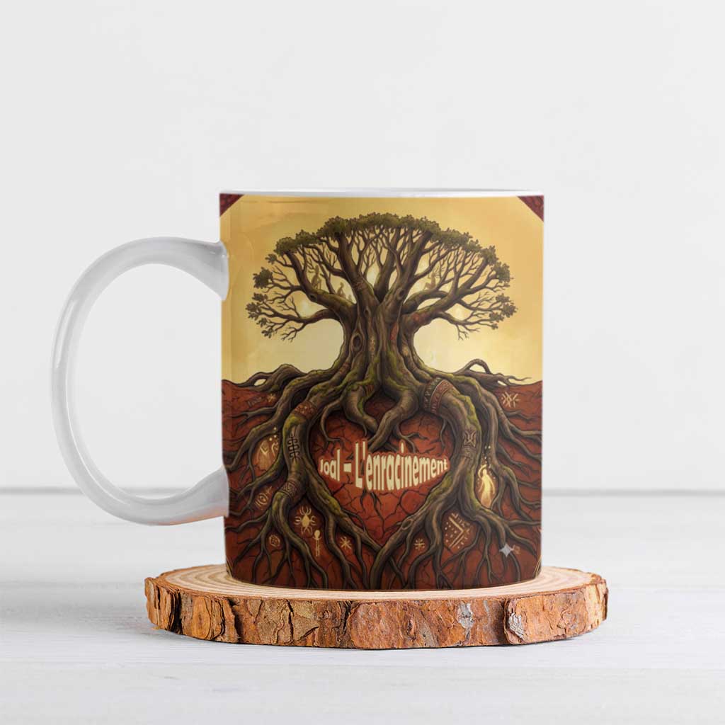 Léopold Sédar Senghor Ceramic Mug Sacred Baobab Tree Design African Roots and Symbols Theme Negritude Movement - Wonder Print Shop