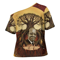 Léopold Sédar Senghor Cross Shoulder Shirt Sacred Baobab Tree Design African Roots and Symbols Theme Negritude Movement - Wonder Print Shop