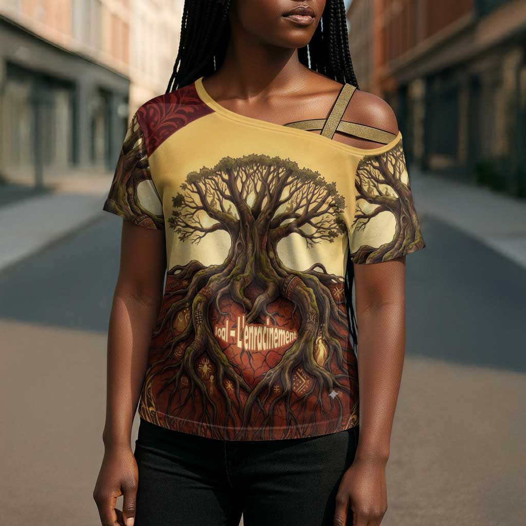 Léopold Sédar Senghor Cross Shoulder Shirt Sacred Baobab Tree Design African Roots and Symbols Theme Negritude Movement - Wonder Print Shop