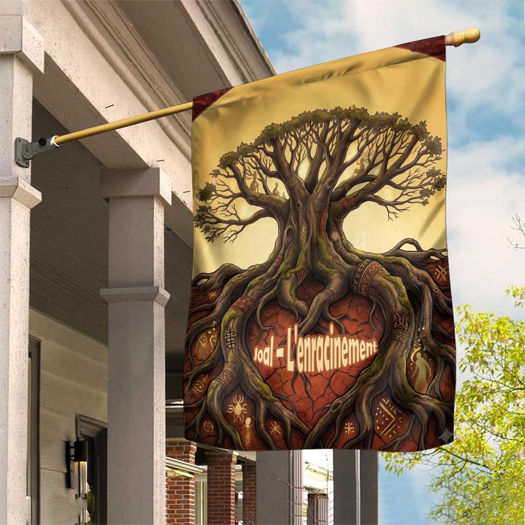 Léopold Sédar Senghor Garden Flag Sacred Baobab Tree Design African Roots and Symbols Theme Negritude Movement - Wonder Print Shop