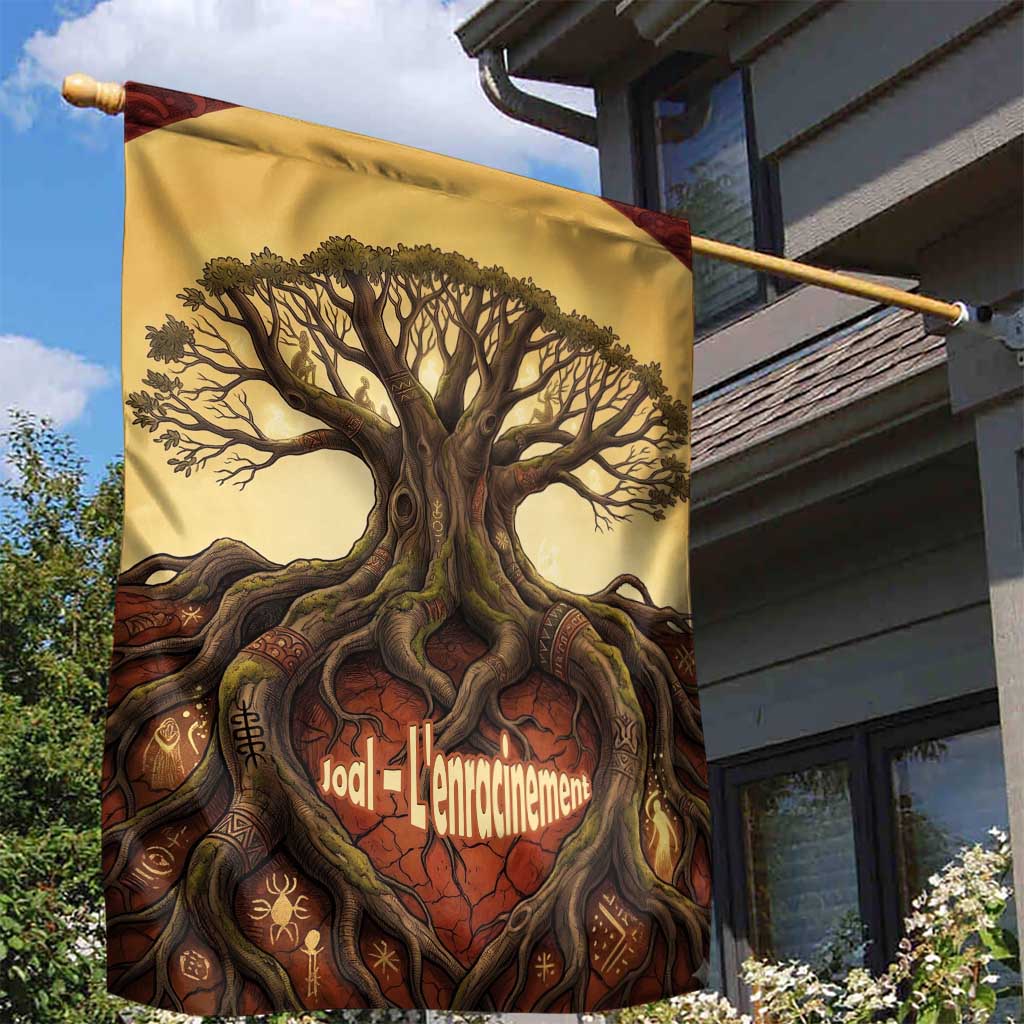 Léopold Sédar Senghor Garden Flag Sacred Baobab Tree Design African Roots and Symbols Theme Negritude Movement - Wonder Print Shop