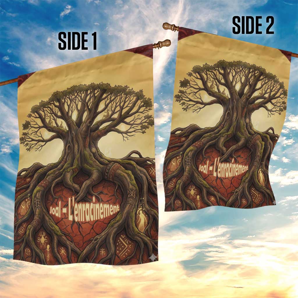 Léopold Sédar Senghor Garden Flag Sacred Baobab Tree Design African Roots and Symbols Theme Negritude Movement - Wonder Print Shop