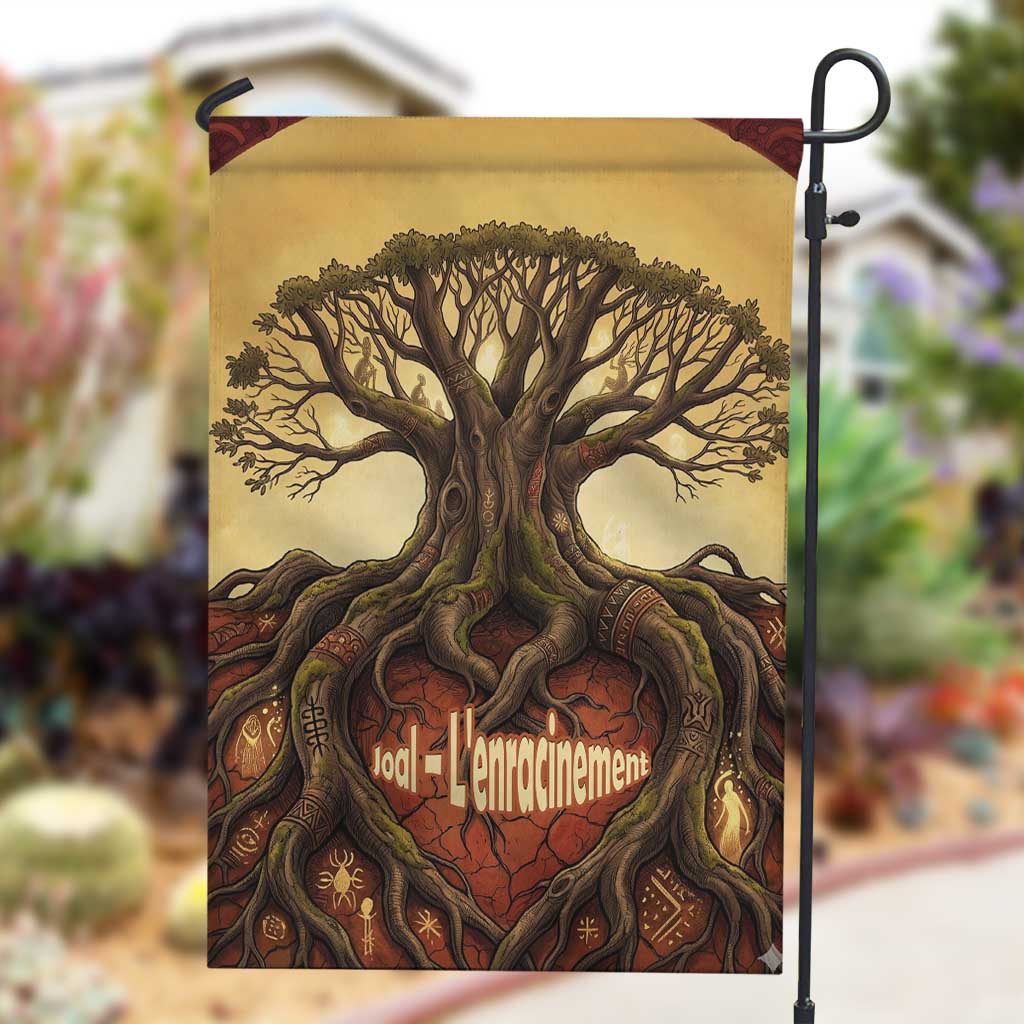 Léopold Sédar Senghor Garden Flag Sacred Baobab Tree Design African Roots and Symbols Theme Negritude Movement - Wonder Print Shop