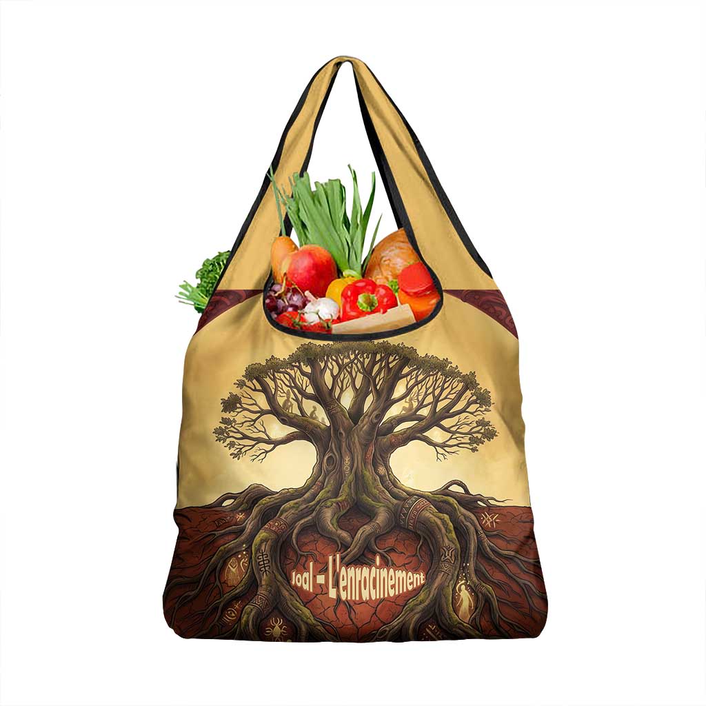 Léopold Sédar Senghor Grocery Bag Sacred Baobab Tree Design African Roots and Symbols Theme Negritude Movement - Wonder Print Shop