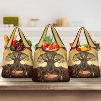 Léopold Sédar Senghor Grocery Bag Sacred Baobab Tree Design African Roots and Symbols Theme Negritude Movement - Wonder Print Shop