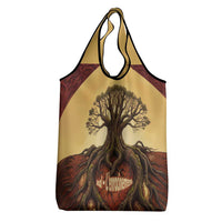 Léopold Sédar Senghor Grocery Bag Sacred Baobab Tree Design African Roots and Symbols Theme Negritude Movement - Wonder Print Shop