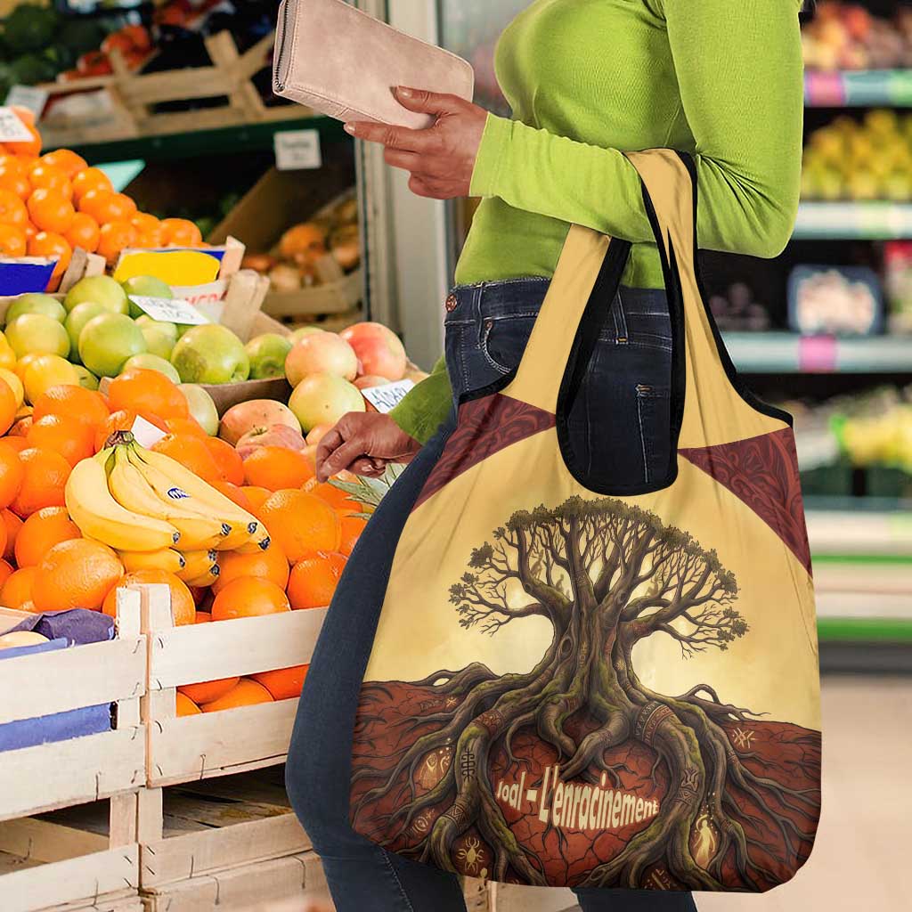 Léopold Sédar Senghor Grocery Bag Sacred Baobab Tree Design African Roots and Symbols Theme Negritude Movement - Wonder Print Shop