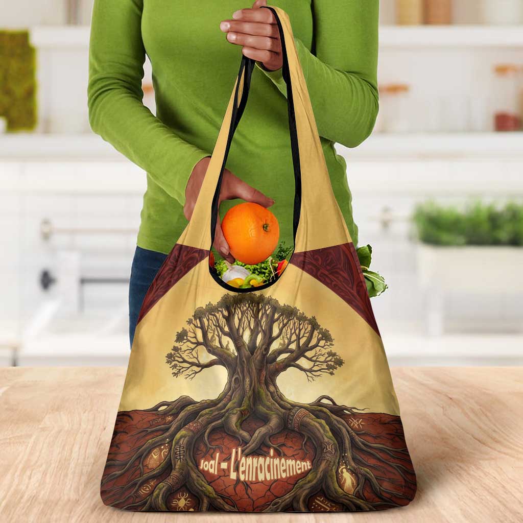 Léopold Sédar Senghor Grocery Bag Sacred Baobab Tree Design African Roots and Symbols Theme Negritude Movement - Wonder Print Shop