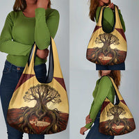 Léopold Sédar Senghor Grocery Bag Sacred Baobab Tree Design African Roots and Symbols Theme Negritude Movement - Wonder Print Shop
