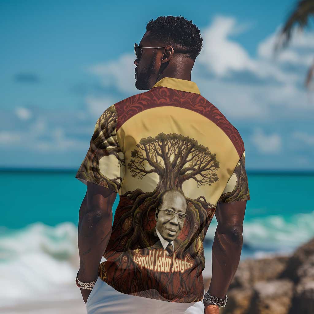 Léopold Sédar Senghor Hawaiian Shirt Sacred Baobab Tree Design African Roots and Symbols Theme Negritude Movement - Wonder Print Shop