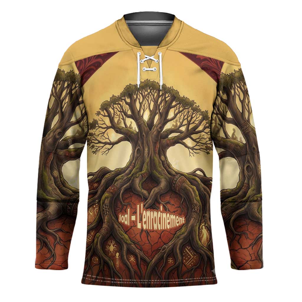 Léopold Sédar Senghor Hockey Jersey Sacred Baobab Tree Design African Roots and Symbols Theme Negritude Movement - Wonder Print Shop