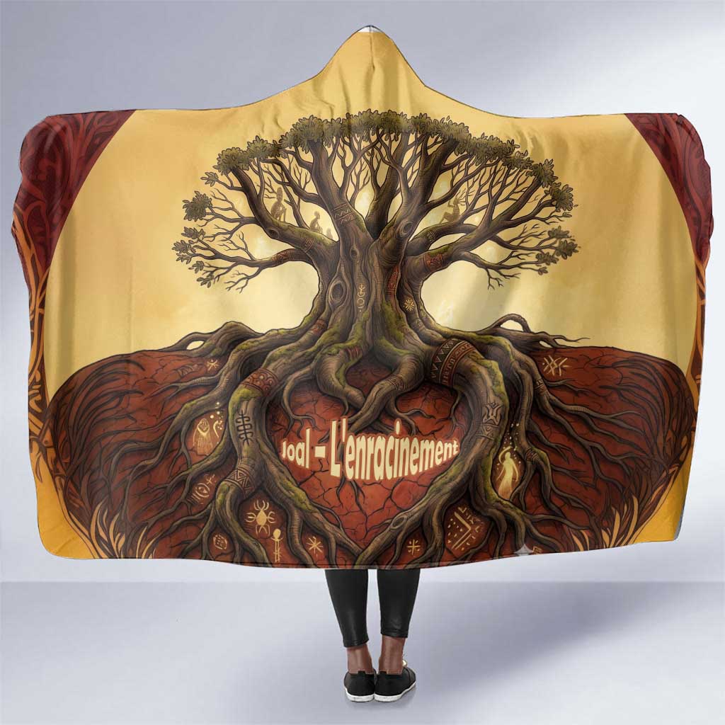 Léopold Sédar Senghor Hooded Blanket Sacred Baobab Tree Design African Roots and Symbols Theme Negritude Movement - Wonder Print Shop