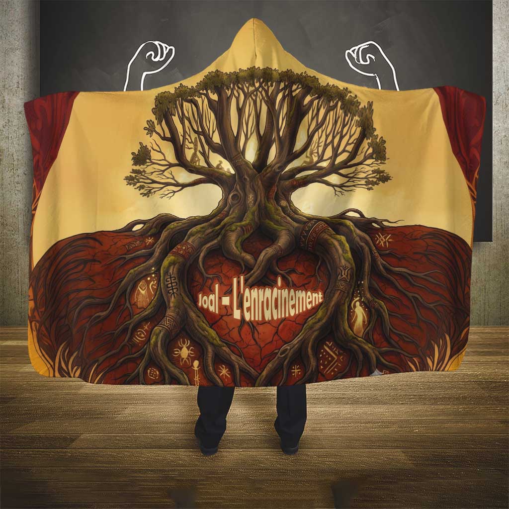 Léopold Sédar Senghor Hooded Blanket Sacred Baobab Tree Design African Roots and Symbols Theme Negritude Movement - Wonder Print Shop