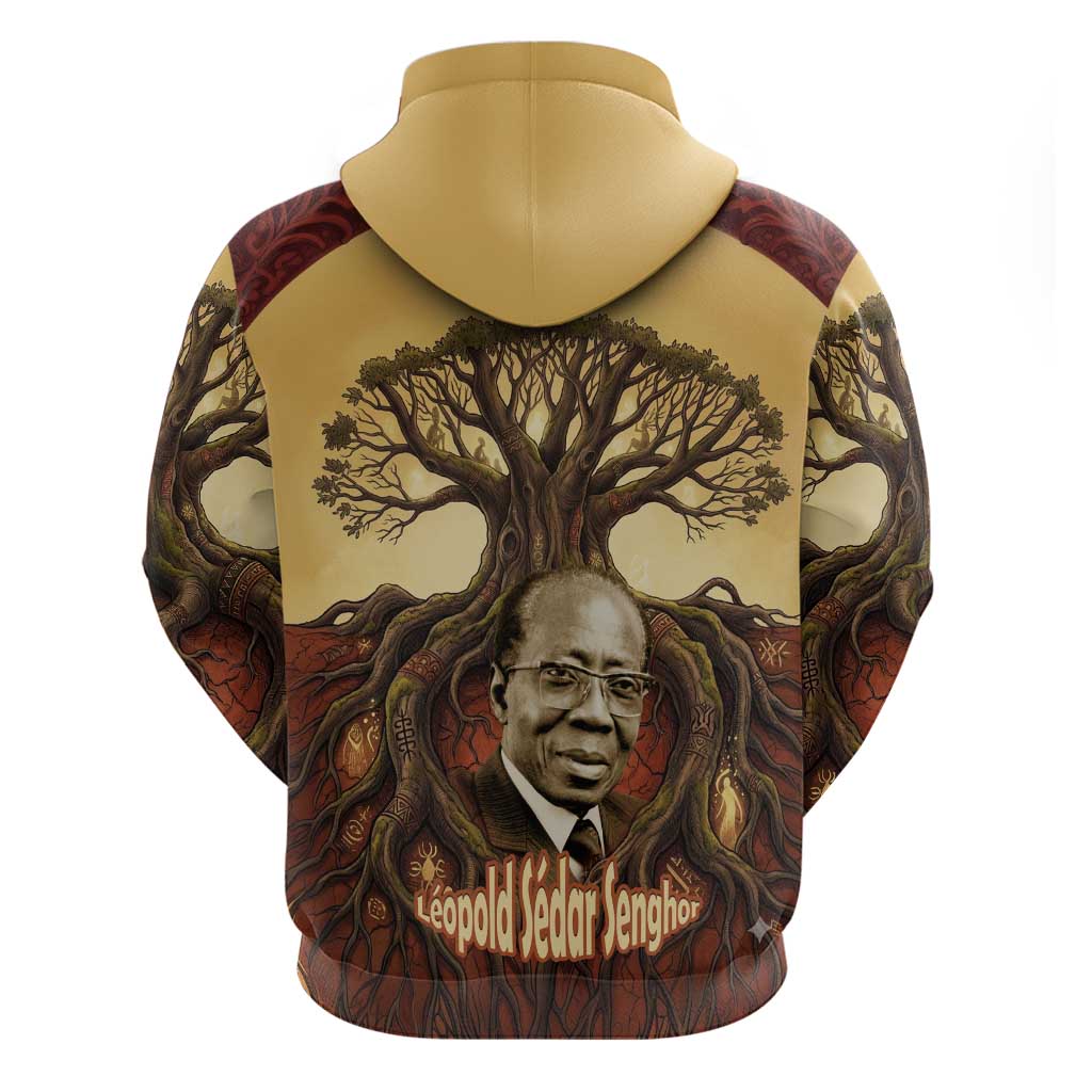 Léopold Sédar Senghor Hoodie Sacred Baobab Tree Design African Roots and Symbols Theme Negritude Movement - Wonder Print Shop