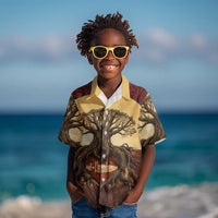 Léopold Sédar Senghor Kid Hawaiian Shirt Sacred Baobab Tree Design African Roots and Symbols Theme Negritude Movement - Wonder Print Shop