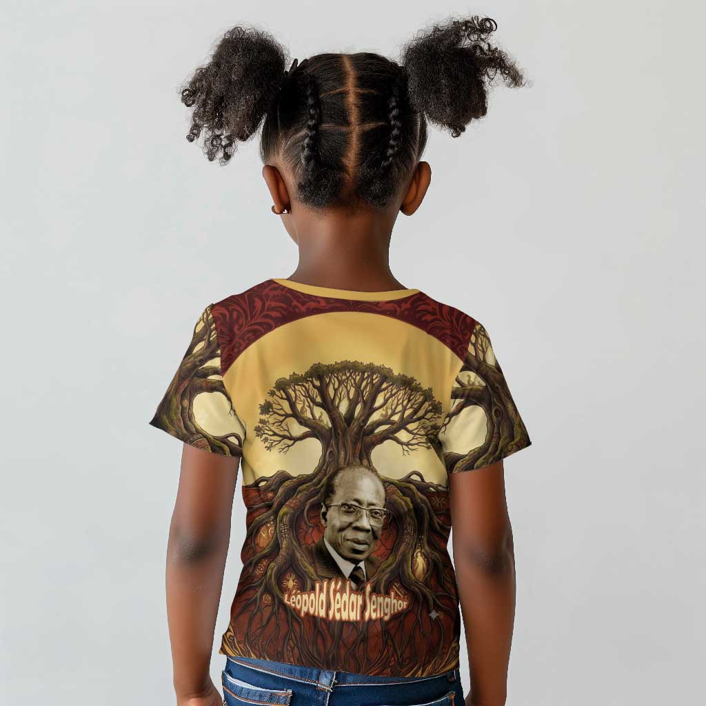 Léopold Sédar Senghor Kid T shirt Sacred Baobab Tree Design African Roots and Symbols Theme Negritude Movement - Wonder Print Shop