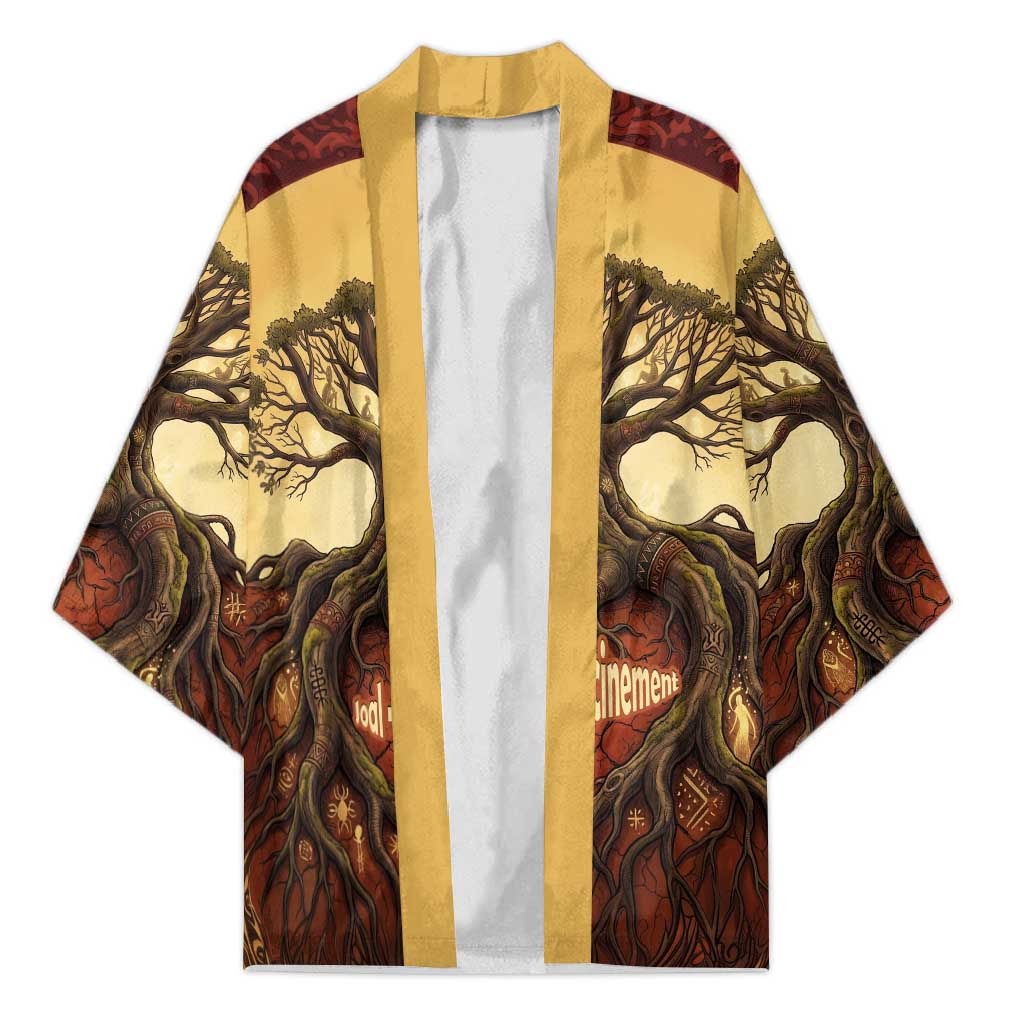 Léopold Sédar Senghor Kimono Sacred Baobab Tree Design African Roots and Symbols Theme Negritude Movement - Wonder Print Shop