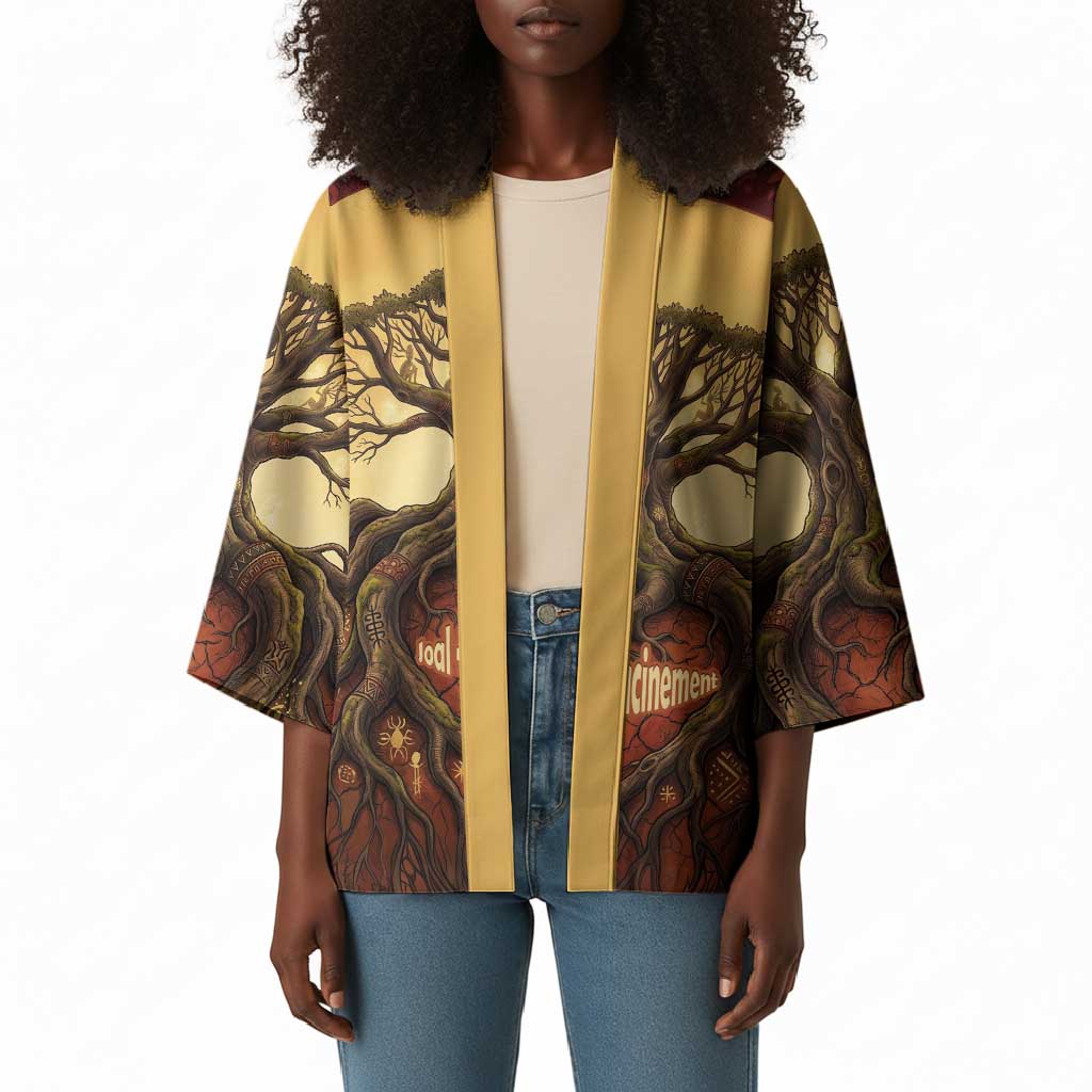 Léopold Sédar Senghor Kimono Sacred Baobab Tree Design African Roots and Symbols Theme Negritude Movement - Wonder Print Shop