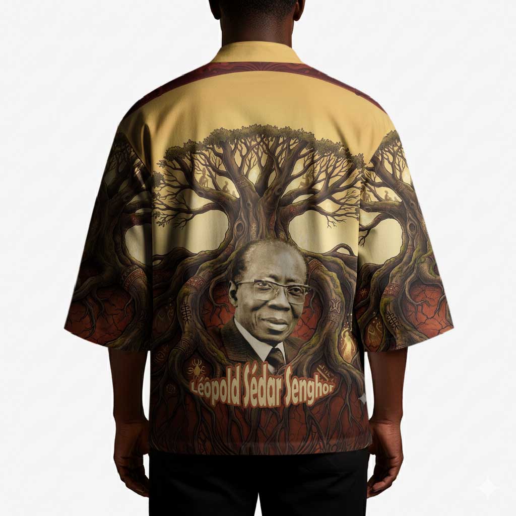 Léopold Sédar Senghor Kimono Sacred Baobab Tree Design African Roots and Symbols Theme Negritude Movement - Wonder Print Shop