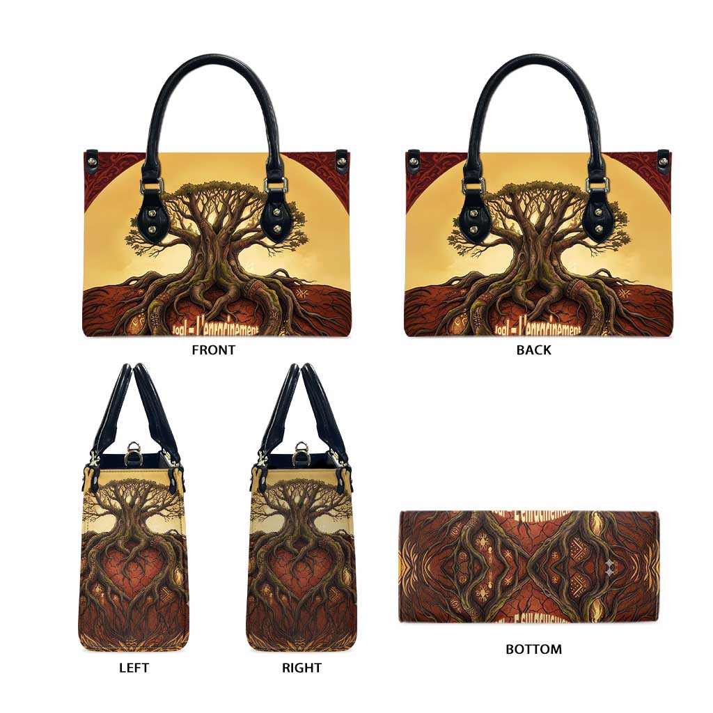 Léopold Sédar Senghor Leather Bag Sacred Baobab Tree Design African Roots and Symbols Theme Negritude Movement - Wonder Print Shop
