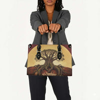 Léopold Sédar Senghor Leather Bag Sacred Baobab Tree Design African Roots and Symbols Theme Negritude Movement - Wonder Print Shop