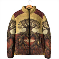 Léopold Sédar Senghor Padded Jacket Sacred Baobab Tree Design African Roots and Symbols Theme Negritude Movement - Wonder Print Shop