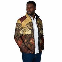 Léopold Sédar Senghor Padded Jacket Sacred Baobab Tree Design African Roots and Symbols Theme Negritude Movement - Wonder Print Shop