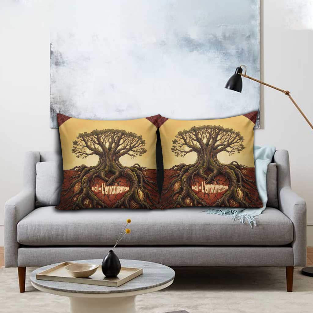 Léopold Sédar Senghor Pillow Cover Sacred Baobab Tree Design African Roots and Symbols Theme Negritude Movement - Wonder Print Shop