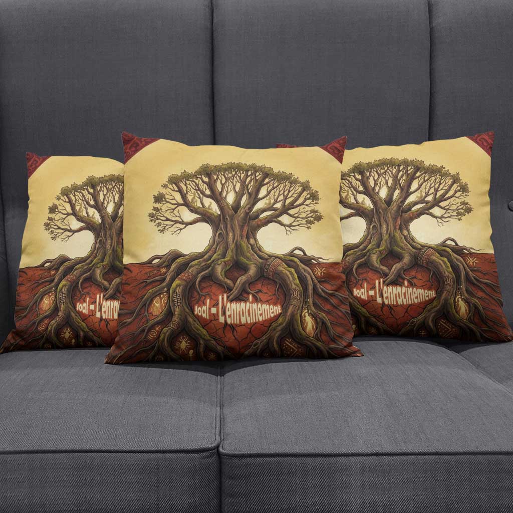 Léopold Sédar Senghor Pillow Cover Sacred Baobab Tree Design African Roots and Symbols Theme Negritude Movement - Wonder Print Shop