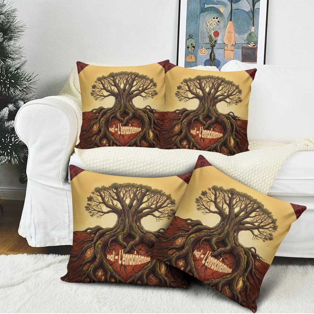 Léopold Sédar Senghor Pillow Cover Sacred Baobab Tree Design African Roots and Symbols Theme Negritude Movement - Wonder Print Shop