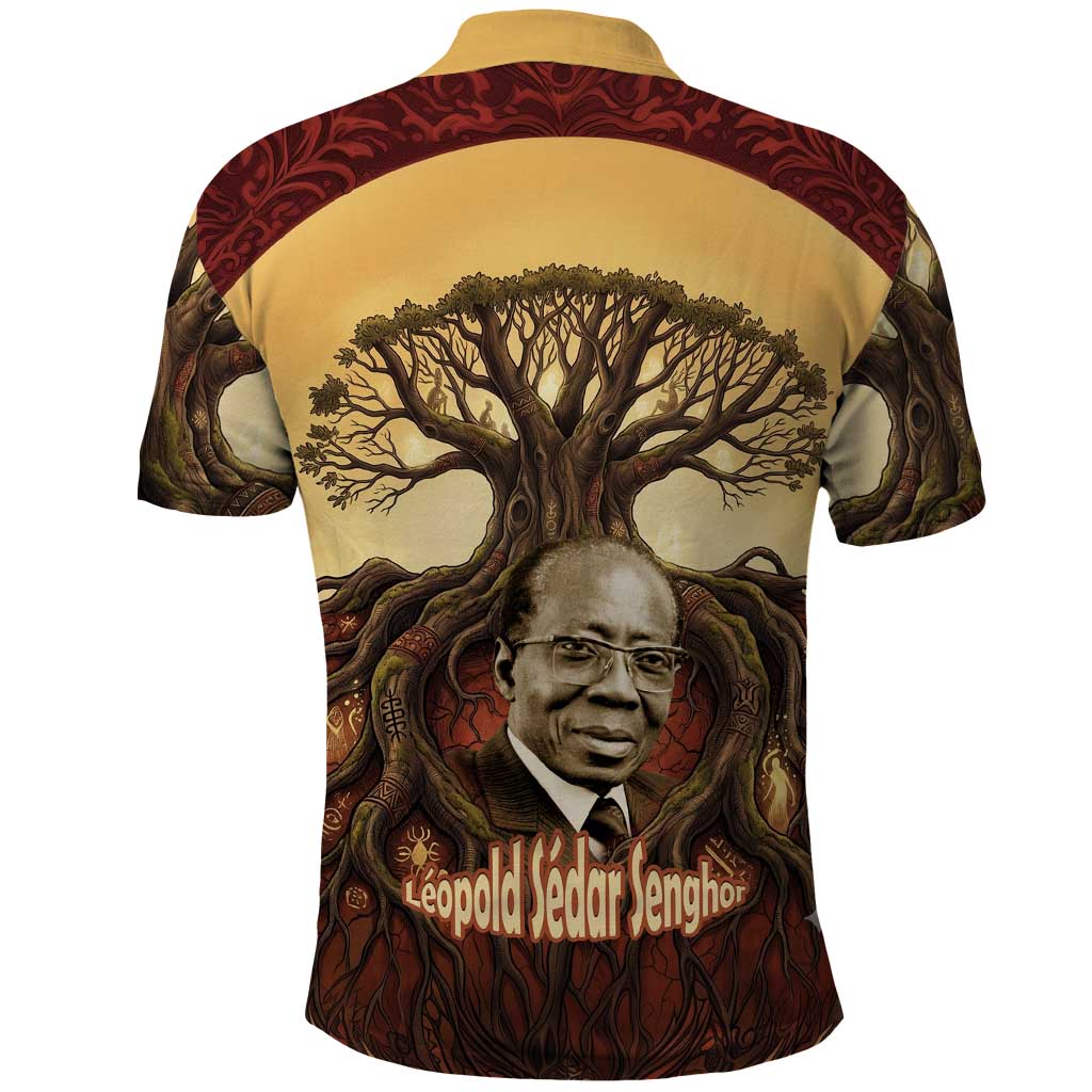 Léopold Sédar Senghor Polo Shirt Sacred Baobab Tree Design African Roots and Symbols Theme Negritude Movement - Wonder Print Shop