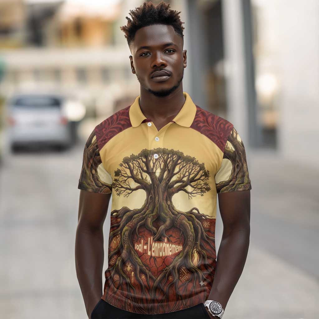 Léopold Sédar Senghor Polo Shirt Sacred Baobab Tree Design African Roots and Symbols Theme Negritude Movement - Wonder Print Shop