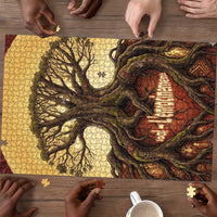 Léopold Sédar Senghor Puzzle Sacred Baobab Tree Design African Roots and Symbols Theme Negritude Movement - Wonder Print Shop