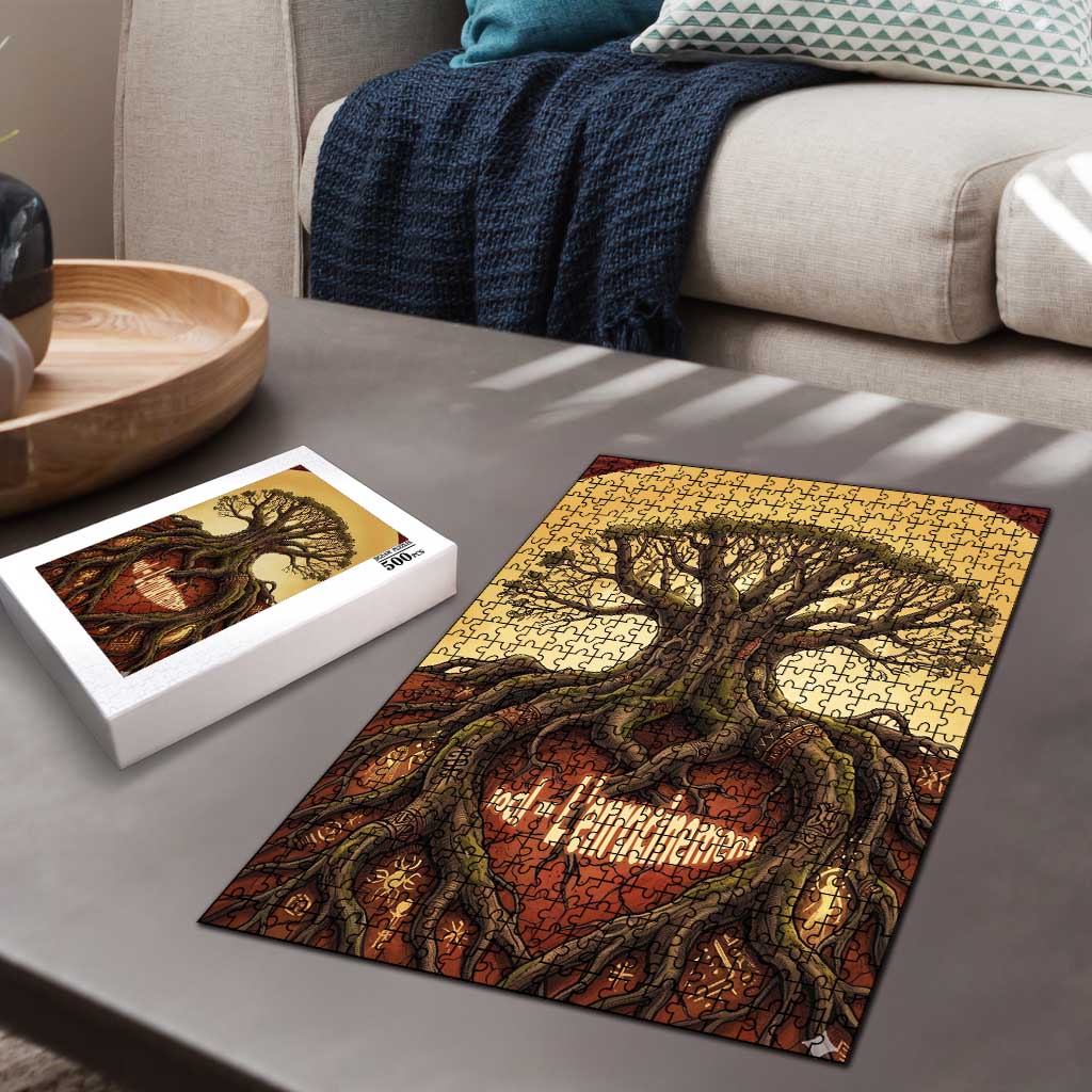 Léopold Sédar Senghor Puzzle Sacred Baobab Tree Design African Roots and Symbols Theme Negritude Movement - Wonder Print Shop
