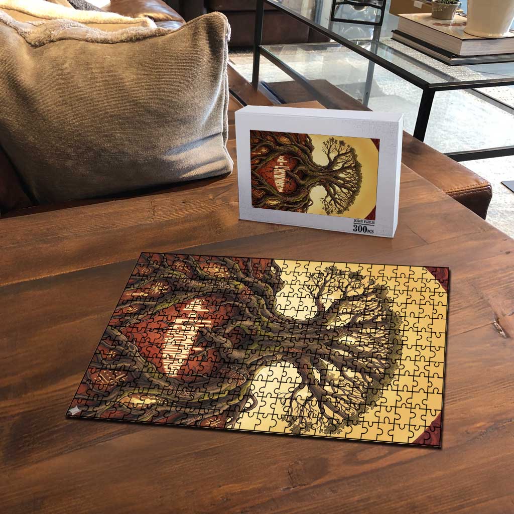 Léopold Sédar Senghor Puzzle Sacred Baobab Tree Design African Roots and Symbols Theme Negritude Movement - Wonder Print Shop