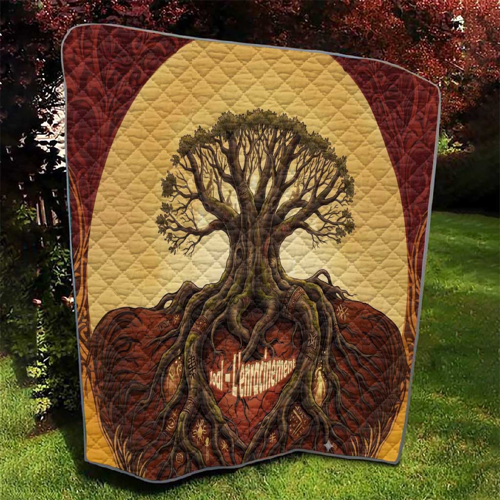Léopold Sédar Senghor Quilt Sacred Baobab Tree Design African Roots and Symbols Theme Negritude Movement - Wonder Print Shop