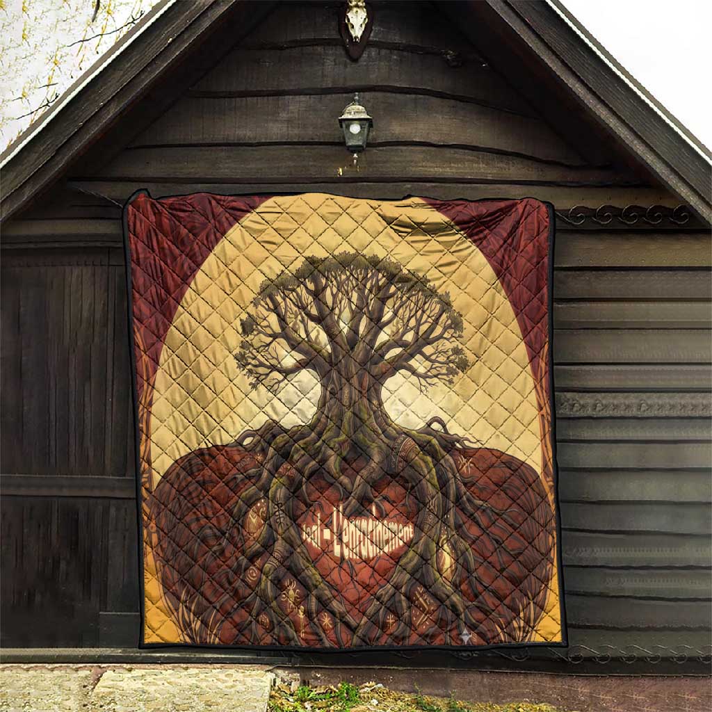 Léopold Sédar Senghor Quilt Sacred Baobab Tree Design African Roots and Symbols Theme Negritude Movement - Wonder Print Shop